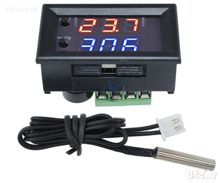 Терморегулатор 1209WV, 12 VDC, изход реле 250 VAC 10A NO, -50 до +110° C ,NTC10K - 50см термоконтрол, снимка 1