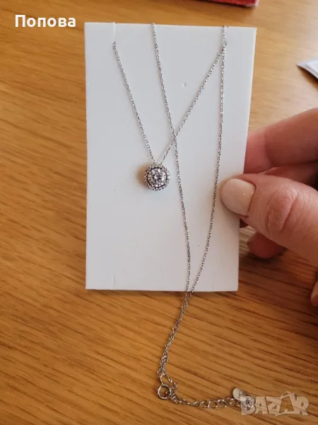 Сребърно колие с висулка, снимка 1