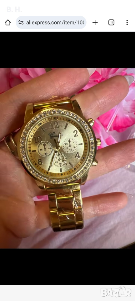 ЛУКСОЗЕН ДАМСКИ ЧАСОВНИК В ЗЛАТЕН ЦВЯТ , снимка 1