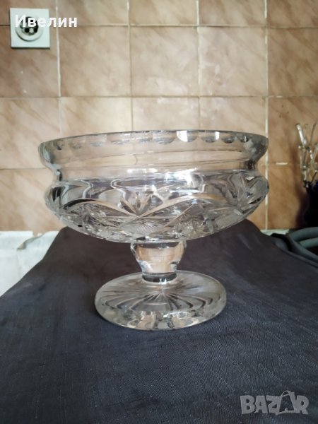 стара кристална купа,фруктиера арт деко-бохемия, снимка 1