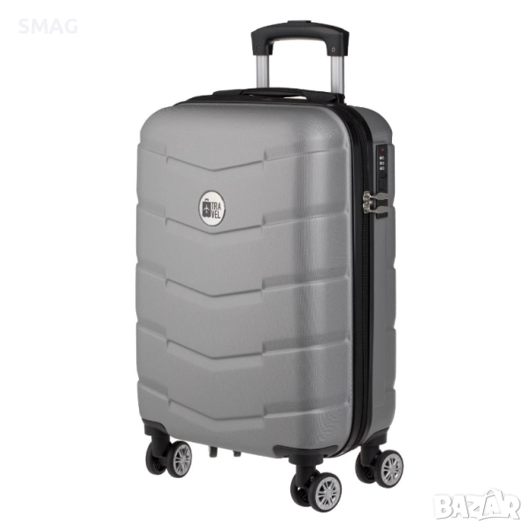 Куфар с колелца 58л, сив метален_1245725, снимка 1