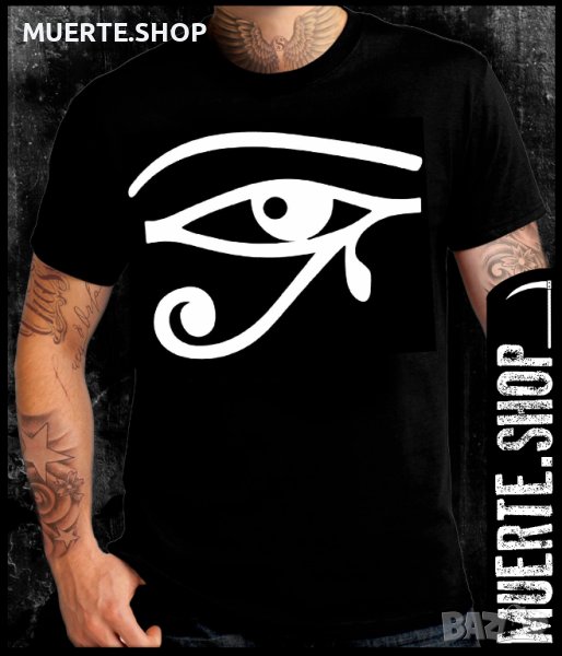 Черна тениска с щампа EYE OF AMON RA, снимка 1