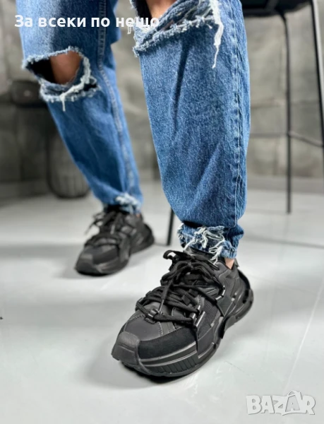 Мъжки Черни Маратонки🔝Мъжки Спортни Обувки В Черен Цвят Код D2580, снимка 1