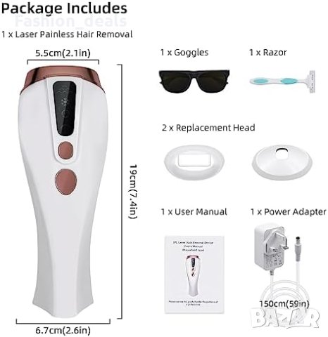Ново Устройство за трайно Обезкосмяване Уред за лазерна епилация IpL за тяло Красота, снимка 2 - Други - 42186783