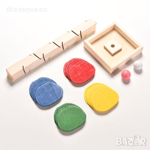 3600 Дървен пъзел дърво с падащи цветни листа и 2 броя топчета, снимка 8 - Игри и пъзели - 44612627