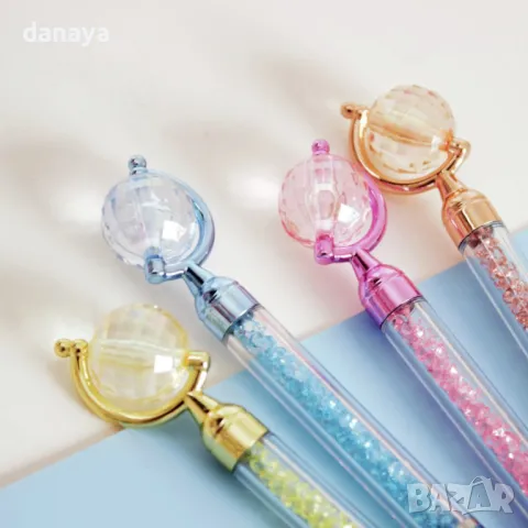 5591 Химикал с цветни камъчета и въртящ се глобус, снимка 2 - Ученически пособия, канцеларски материали - 48627253