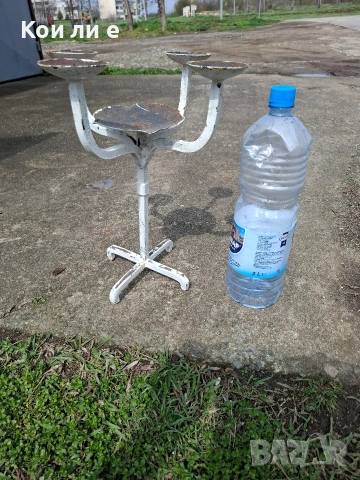 кован свещник 5тица, снимка 2 - Антикварни и старинни предмети - 54060044