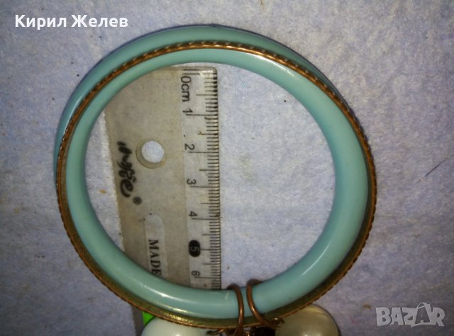 ЕФЕКТНА ДВОЙНА ВИНТИДЖ - АРТ ГРИВНА със СЪРЧИЦА и ПЕРЛИЧКА - БРОНЗ и СИНТЕТИКА 38859, снимка 5 - Гривни - 42116737