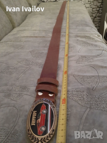 Уникален Ест. кожа мъжки колан Ferrari, снимка 4 - Колани - 51510909