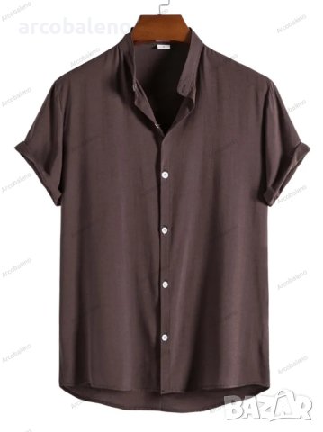 Мъжка модна модерна ежедневна риза с къс ръкав и яка, 7цвята - 023, снимка 3 - Ризи - 40847586