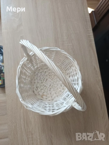 Подаръчна бяла кошница, овална кошница, снимка 2 - Декорация за дома - 54155554