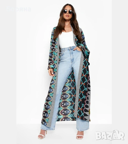Boohoo ново кимоно плажно парео с флорален принт, снимка 16 - Бански костюми - 53917043