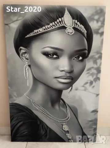 Светеща картина с LED осветление - жената 12