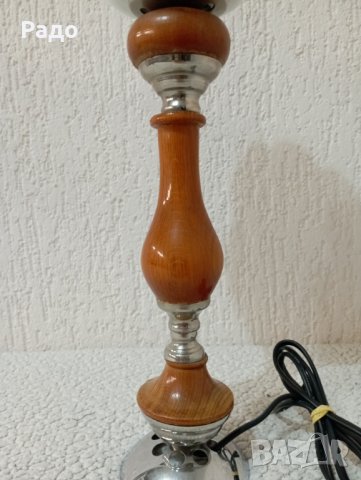 Комплект от две старинни дървени лампи - лампа, снимка 4 - Настолни лампи - 44276481