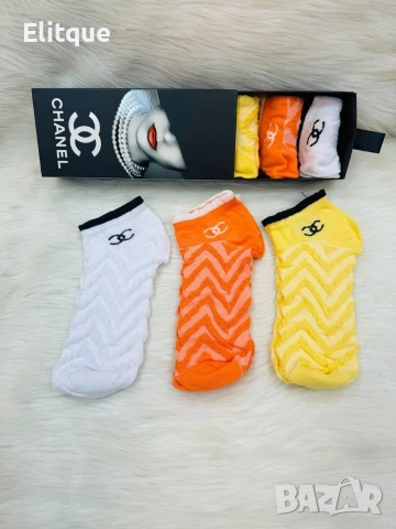 6 чифта чорапи в кутия chanel diesel Christian Dior Burberry hugo boss , снимка 6 - Дамски чорапи - 52907745