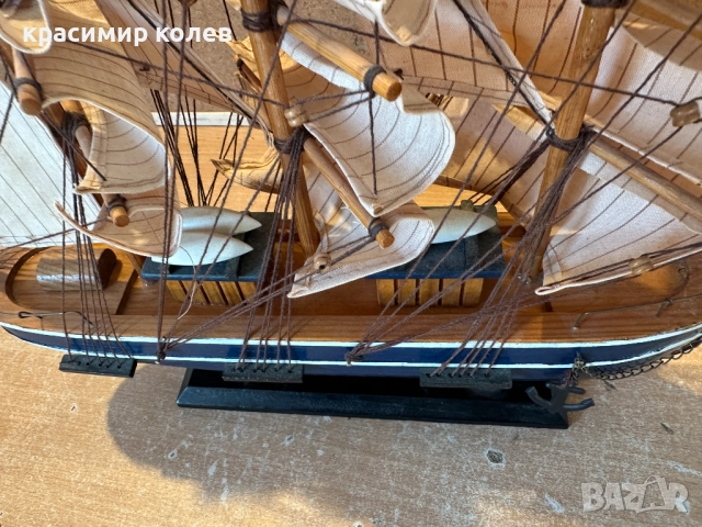умален модел на британски търговски кораб (клипер)"CUTTY SARK", снимка 6 - Антикварни и старинни предмети - 52924645