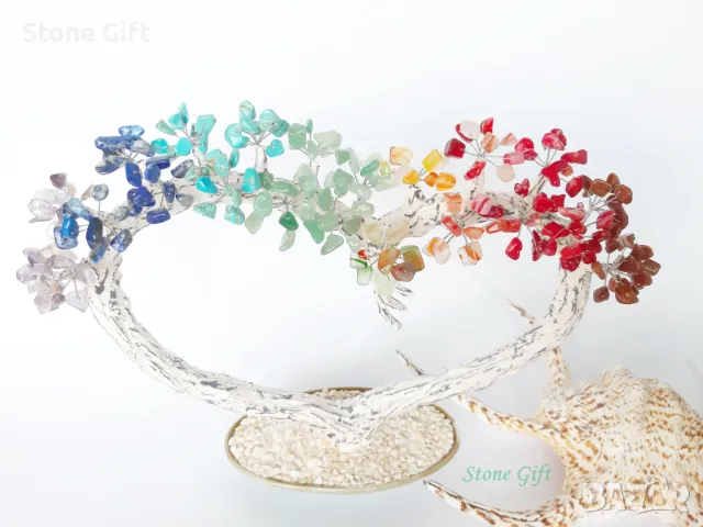 Дръвче 7 Кристала Сърце, Подарък Коледа, Подарък Идея, Подарък Кръщене, снимка 3 - Декорация за дома - 32993221