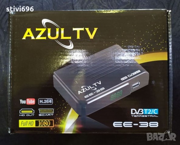 Цифров тунер AZUL TV DVB T2/C  ,Ново. Комбиниран ТВ тунер., снимка 1 - Приемници и антени - 30630054