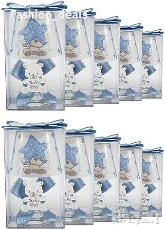 Луксозни восъчни свещи ароматни, печат на мече бебешки душ парти 10 броя