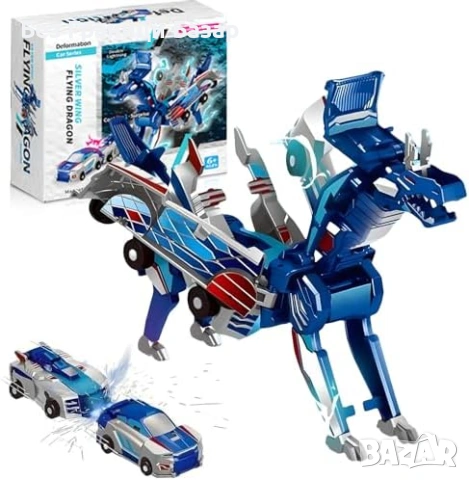 Нови Магнитни трансформиращи коли роботи Robocrash детска играчка 2 броя