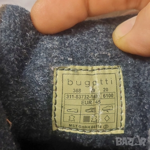 BUGATTI боти / обувки от естествен велур номер 45 , снимка 4 - Ежедневни обувки - 52655799