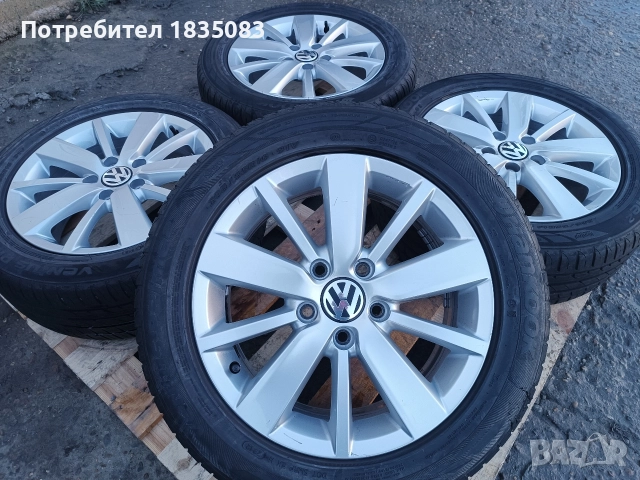 Лети джанти 16ки 5х112 VW + летни гуми 205/55/16 Hankook