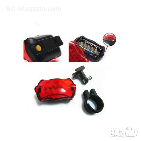 Комплект предни и задни светлини за колело LED фар фенер заден стоп лед за велосипед на батерии, снимка 6 - Аксесоари за велосипеди - 50963190
