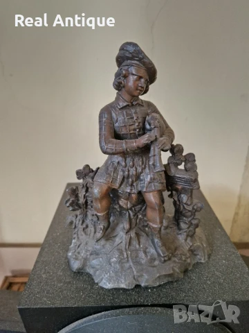 Чудесна антикварна колекционерска френска метална фигура статуетка , снимка 2 - Статуетки - 50979255