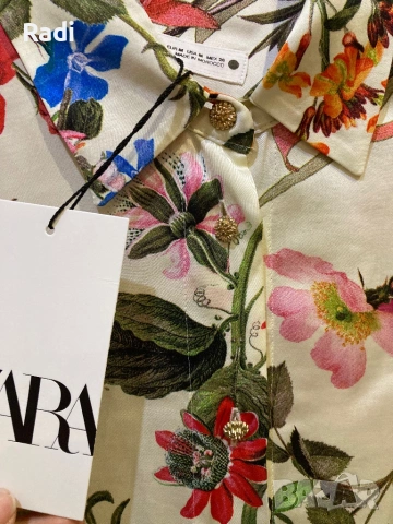 Нова сатенирана риза M ZARA, снимка 2 - Ризи - 54011209