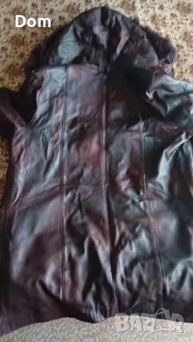 Дълго кожено дамско яке с качулка номер, снимка 2 - Якета - 49302515