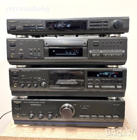 🔊Ретро аудио система - сет TECHNICS - усилвател, сд плеър, триглав дек и тунер🔊