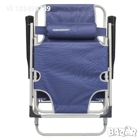 Сгъваем Усилен Шезлонг с подлакътник и възглавница, снимка 2 - Къмпинг мебели - 50553724