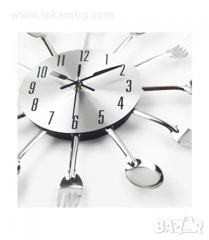КУХНЕНСКИ ЧАСОВНИК ЗА СТЕНА С ДИЗАЙН ОТ ВИЛИЦИ И ЛЪЖИЦИ - код 3981, снимка 3 - Стенни часовници - 33927388
