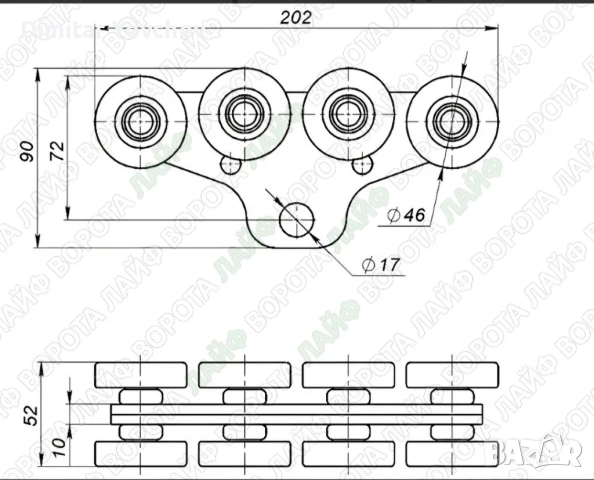 Ролка с 8 колела за врата до 500кг, снимка 9 - Други машини и части - 54005794