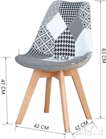 Висококачествени трапезни столове тип пачуърк LQ-BBYJX-HEI, снимка 3 - Столове - 42106319