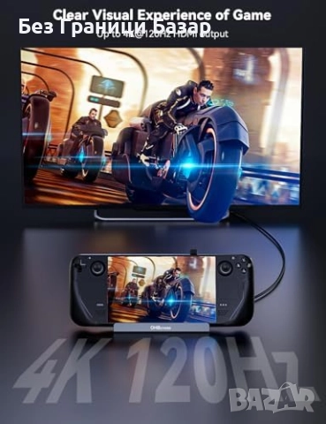 Нова Докинг станция 6 в 1 за Steam Deck HDMI 4K120Hz RJ45 USB-C 100W, снимка 3 - Друга електроника - 51603948