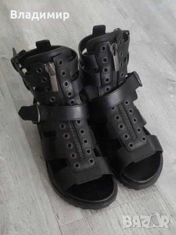 Diesel Black Gold Leather Gladiator Sandals  , снимка 1 - Сандали - 30549172