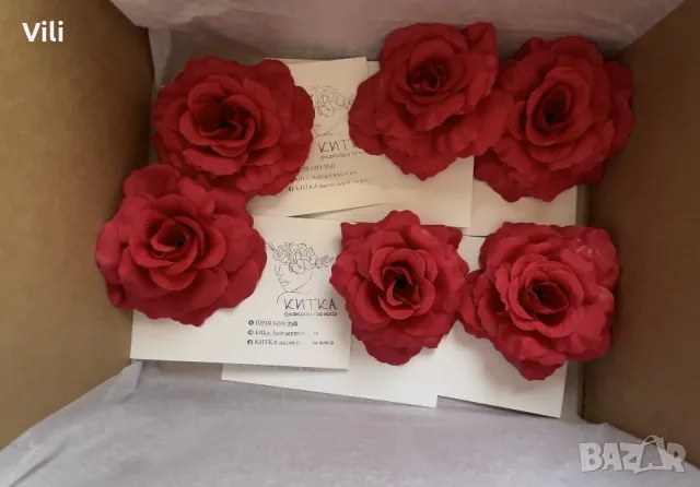 Роза на щипка за коса , снимка 14 - Аксесоари за коса - 49771829