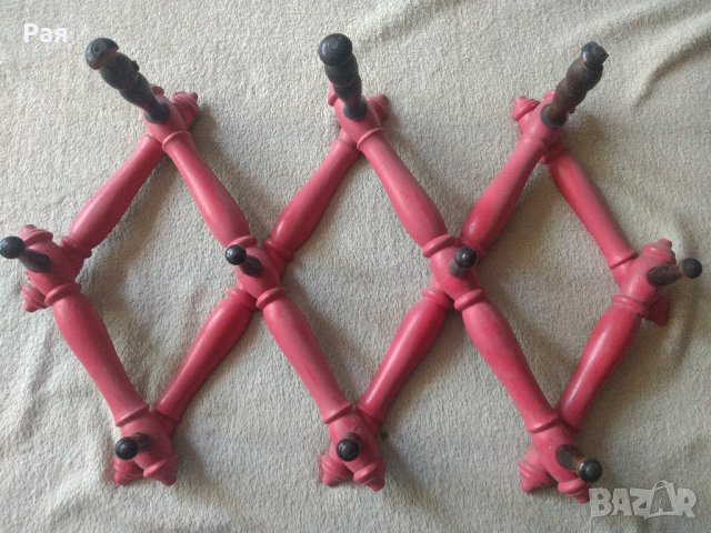 Ретро дървена закачалка - хармоника , снимка 1