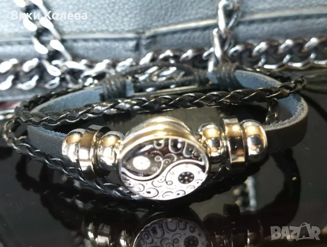 Гривна с Yin-Yang символ – баланс и хармония в стилен дизайн, снимка 5 - Гривни - 50218836