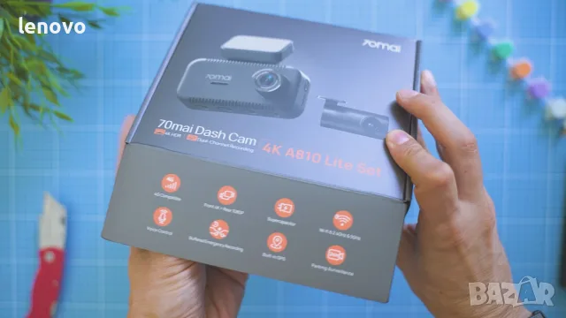 70mai Dash Cam 4K A810 Lite - двуканален видеорегистратор 4K + 1080p, GPS, Wi-Fi 6