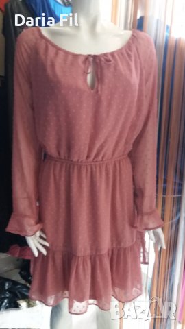 Розова рокля тюл с подплата 4ХЛ/5ХЛ размер , снимка 3 - Рокли - 38928502