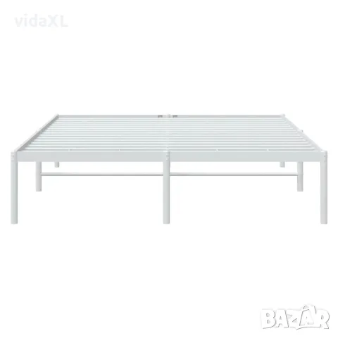 vidaXL Метална рамка за легло, бяла, 160x200 см, снимка 5 - Спални и легла - 56147281