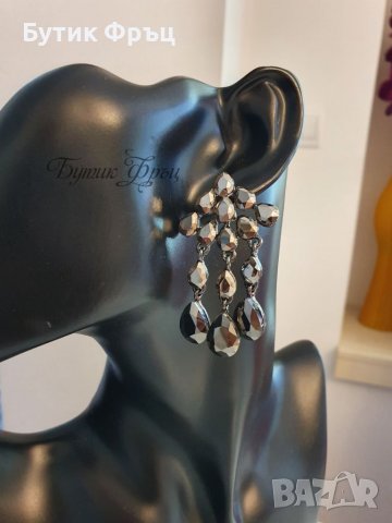 Обеци графит, снимка 2 - Обеци - 38203472