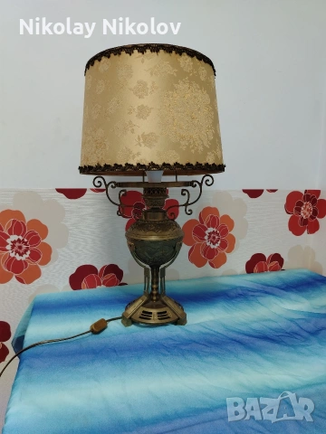 Бронзова лампа Арт Нуво, снимка 8 - Настолни лампи - 53143709