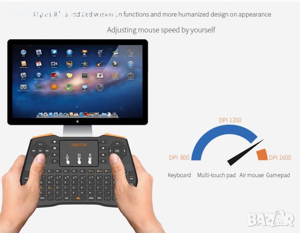 Геймърска безжична клавиатура и мишка за android, windows, ios и други устройства, снимка 4 - Дистанционни - 21151517