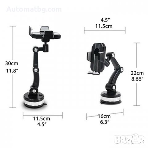 Поставка за телефон Automat, Стойка за телефон за автомобил, 211, Черeн, снимка 4 - Аксесоари и консумативи - 37012141
