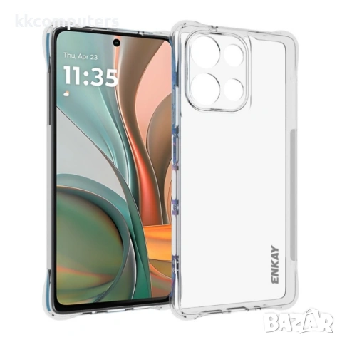 Motorola Moto G75 5G Удароустойчив ENKAY Силиконов Калъф и Протектор