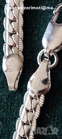 сребърна верижка 50 см., снимка 3 - Колиета, медальони, синджири - 52154495
