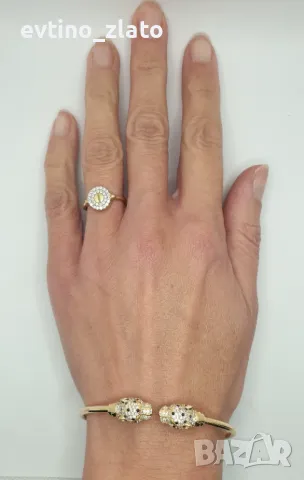 Златни гривни и пръстен ПАНТЕРА, снимка 11 - Гривни - 40607624